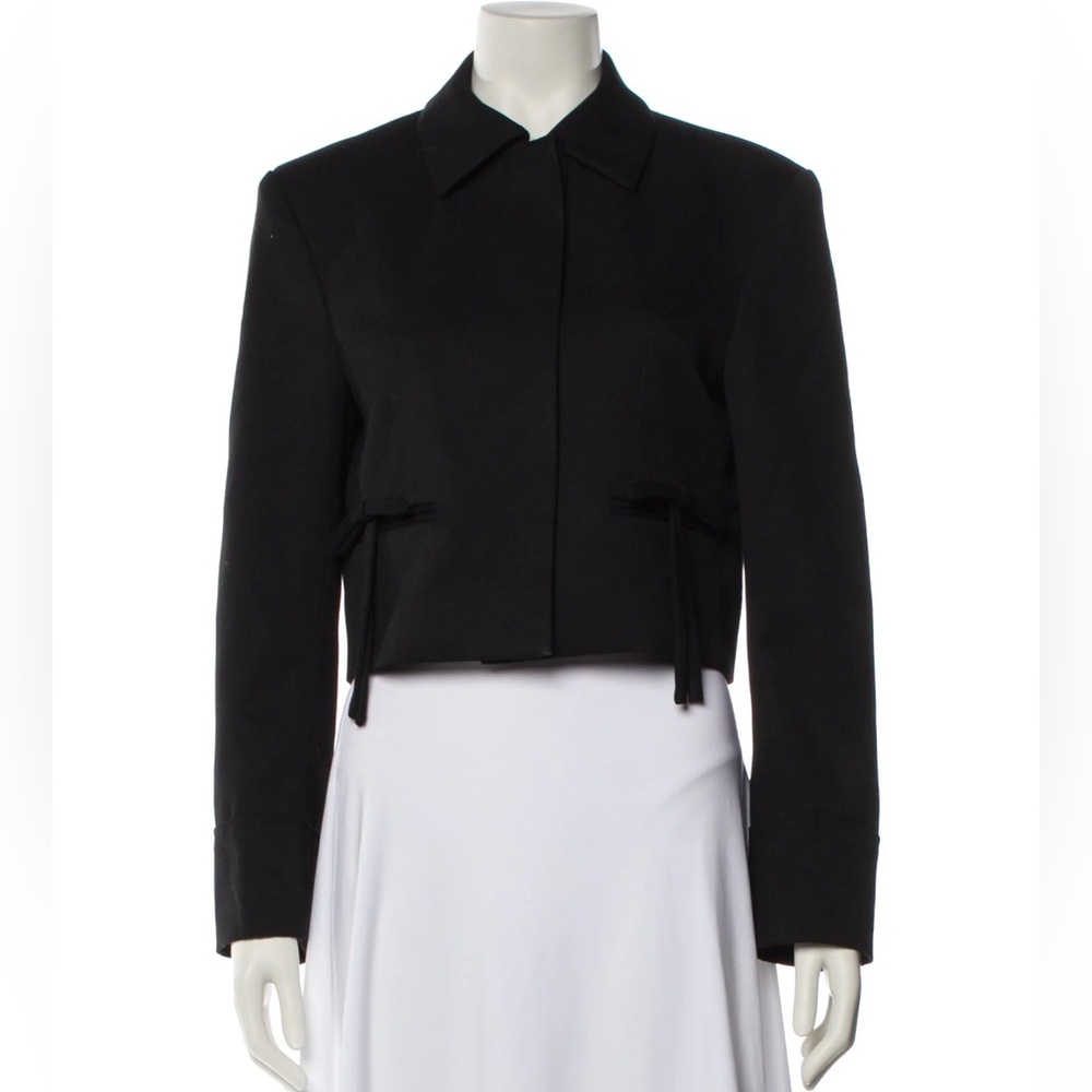 NWT Source Unknown Black Blazer Jacket with Bow Detail